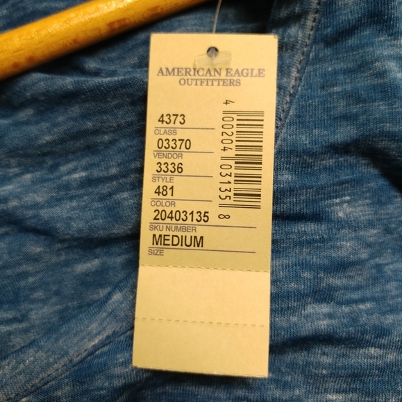 NWT American Eagle Long Sleeve Scoop Neck Womens Shirt M Blue - Picture 7 of 8